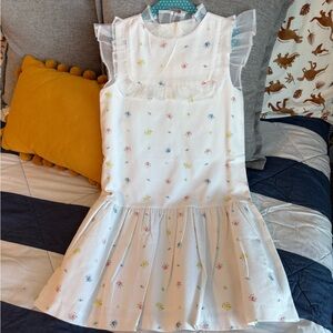 Janie and Jack White Dress with Colorful Floral Accents